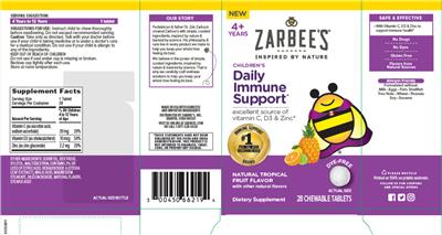 Photo of the Zarbee's Children's Daily Immune Support Natural Tropical Fruit Flavor label
