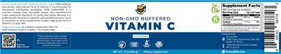 Photo of the Groovy Bee Non-GMO Buffered Vitamin C Powder label