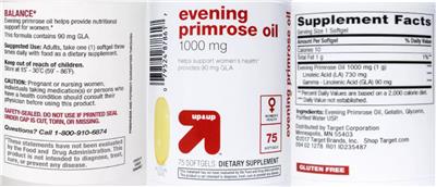 Photo of the up&up Evening Primrose Oil 1000 mg label