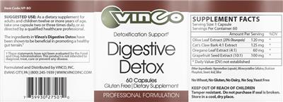 Photo of the Vinco Digestive Detox label