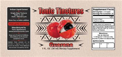 Photo of the Tonic Tinctures Guarana label