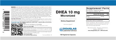 Photo of the Douglas Laboratories DHEA 10 mg Micronized label
