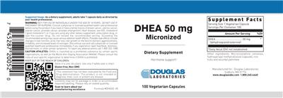 Photo of the Douglas Laboratories DHEA 50 mg Micronized label