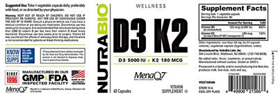 D3 5000 IU K2 180 mcg