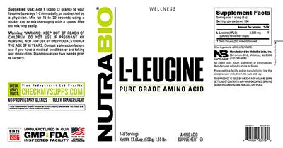 Product label for L-Leucine