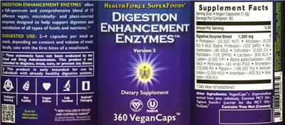 Photo of the HealthForce SuperFoods Digestion Enhancement Enzymes label