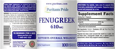 Fenugreek 610 mg