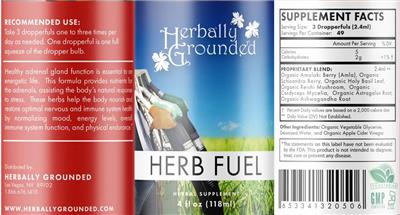 Photo of the Herbally Grounded Herb Fuel label