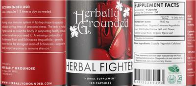 Photo of the Herbally Grounded Herbal Fighter label