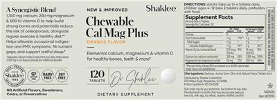 Photo of the Shaklee Chewable Cal Mag Plus Orange Flavor label