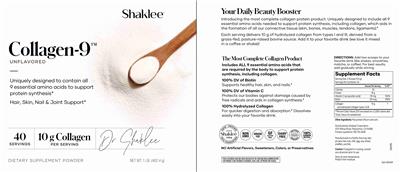 Photo of the Shaklee Collagen-9 Unflavored label