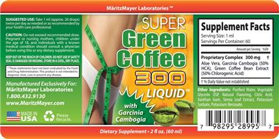Photo of the MaritzMayer Laboratories Super Green Coffee 300 Liquid label