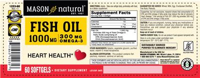 Photo of the Mason Natural Fish Oil 1000 mg label