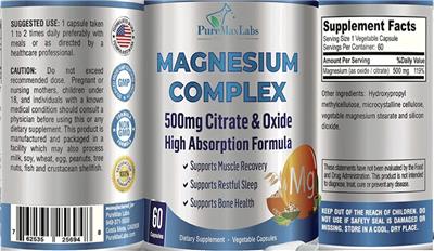 Photo of the PureMax Labs YummyVite Magnesium Complex label