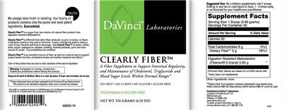 Photo of the DaVinci Laboratories Clearly Fiber label