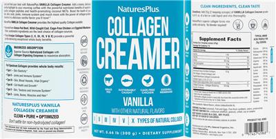 Photo of the NaturesPlus Collagen Creamer Vanilla label