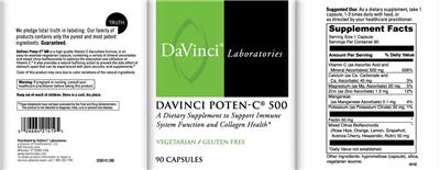 Photo of the DaVinci Laboratories DaVinci Poten-C 500 label