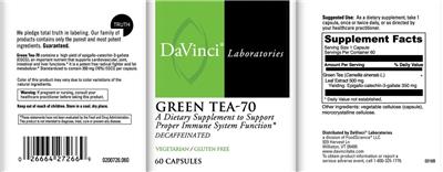 Photo of the DaVinci Laboratories Green Tea-70 label