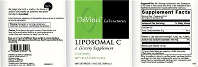 Photo of the DaVinci Laboratories Liposomal C label