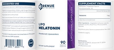 Photo of the Renue By Science Lipo Melatonin label