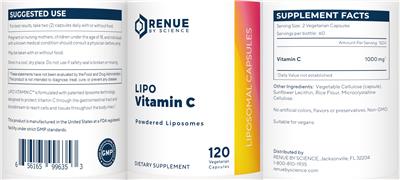 Photo of the Renue By Science Lipo Vitamin C label