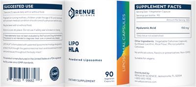 Photo of the Renue By Science Lipo HLA label