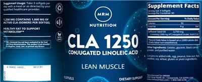 Photo of the MRM Nutrition CLA 1250 label