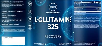 Photo of the MRM Nutrition L-Glutamine 325 label