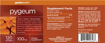 Photo of the NewtonEverett Pygeum 100 mg label