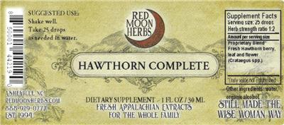 Photo of the Red Moon Herbs Hawthorn Complete label