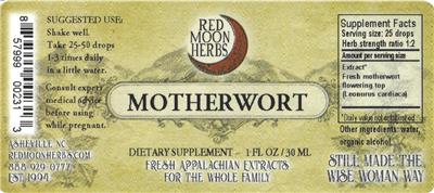 Photo of the Red Moon Herbs Motherwort label