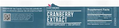 Photo of the Earthborn Elements Cranberry Extract label