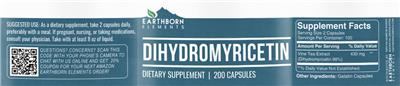 Photo of the Earthborn Elements Dihydromyricetin label
