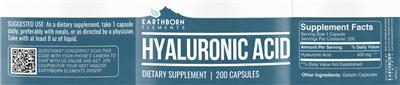 Photo of the Earthborn Elements Hyaluronic Acid label