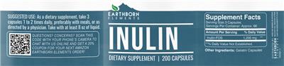 Photo of the Earthborn Elements Inulin label