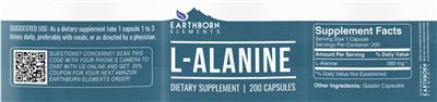 Photo of the Earthborn Elements L-Alanine label