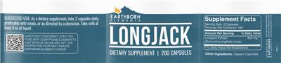 Photo of the Earthborn Elements Longjack label