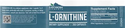 Photo of the Earthborn Elements L-Ornithine label