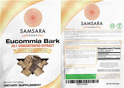 Photo of the Samsara Herbs Eucommia Bark 20:1 Concentrated Extract label