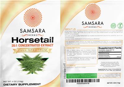 Photo of the Samsara Herbs Horsetail 20:1 Concentrated Extract label