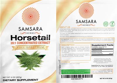 Photo of the Samsara Herbs Horsetail 20:1 Concentrated Extract label