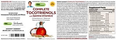 Photo of the ProCaps Laboratories Complete Tocotrienols with Gamma Vitamin E label