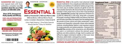 Photo of the ProCaps Laboratories Essential 1 label