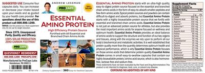 Photo of the ProCaps Laboratories Essential Amino Protein label