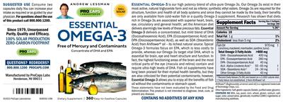 Photo of the ProCaps Laboratories Essential Omega-3 label