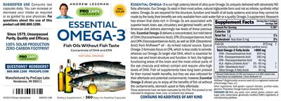 Photo of the ProCaps Laboratories Essential Omega-3 Natural Orange label