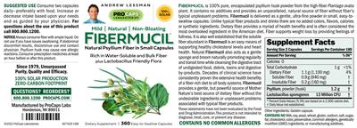 Photo of the ProCaps Laboratories Fibermucil label