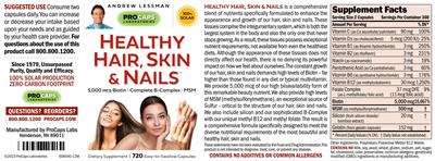 Photo of the ProCaps Laboratories Healthy Hair, Skin & Nails label