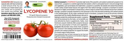 Photo of the ProCaps Laboratories Lycopene 10 mg label