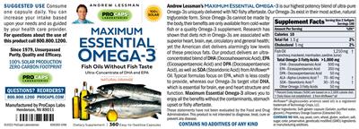 Photo of the ProCaps Laboratories Maximum Essential Omega-3 Natural Orange label